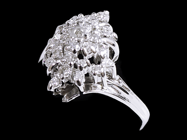 New Finish ダイヤモンド リング - RING メレダイヤ ランキング上位のプレゼント クラスター 14金 国内正規総代理店アイテム 指輪 K14WG ダイヤ ホワイトゴールド 0.27ct