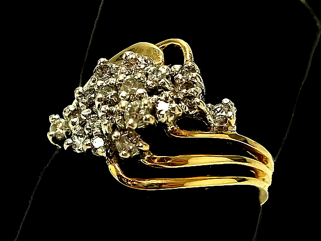  ダイヤモンドリング RING 18Pメレダイヤ　クラスター　 K14YG (14金 イエローゴールド)   ダイヤモンド （0.40ct） 指輪