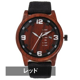 腕時計 メンズ BEWELL 木製腕時計 デニムベルト ウッドウォッチ クォーツ 曜日 日付表示 金属アレルギー 156A
