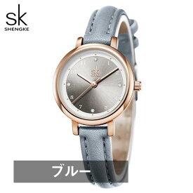 腕時計 レディース 女性 クォーツ レザーバンド 革ベルト 皮 Shengke シンプル おしゃれ かわいい 細い