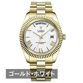 自動巻き腕時計 手巻き付き メンズ オマージュウォッチ デイデイト 機械式 アイスブルー ターコイズブルー CADISEN C8185G