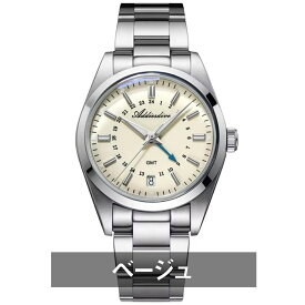 腕時計 メンズ 40代 50代 GMT ユニセックス レディース クォーツ スイス製ムーブメント オマージュウォッチ カレンダー 36mm ADDIESDIVE AD2065 文字盤 ベージュ おしゃれ かっこいい 見やすい ビジネス 防水 男性 シンプル ギフト プレゼント