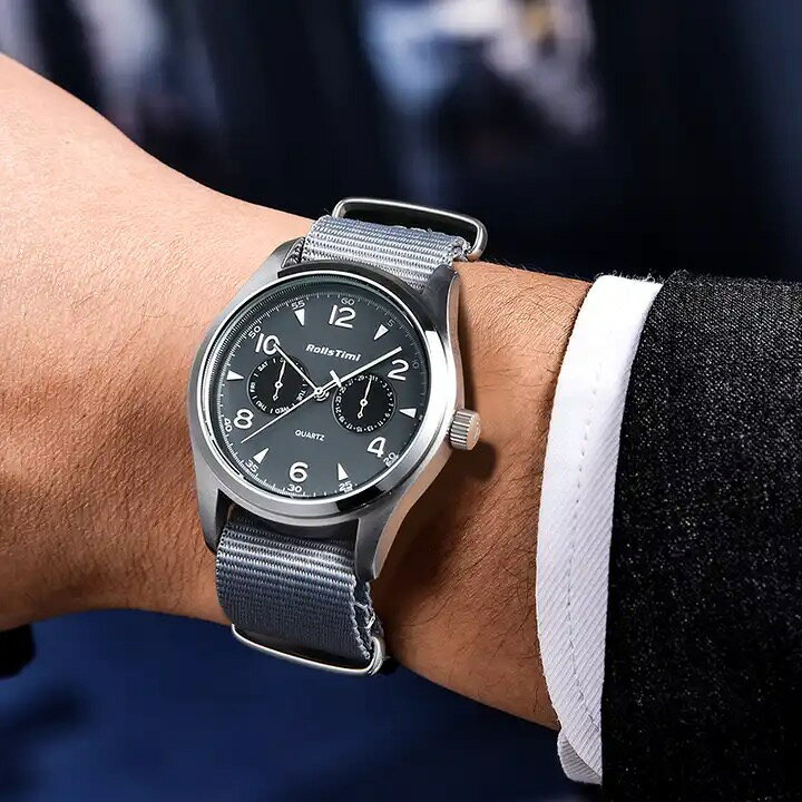 楽天市場】腕時計 メンズ 40代 50代 ROLLSTIMI クォーツ式 NATOベルト 