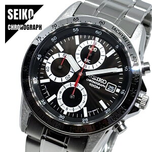 �y���[�z SEIKO �Z�C�R�[ CHRONOGRAPH �N���m�O���t ���{�����[�u�����g SND371P1 �u���b�N×�V���o�[ ���^���o���h �����Y �r���v