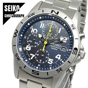 �y���[�zSEIKO �Z�C�R�[ CHRONOGRAPH �N���m�O���t ���{�����[�u�����g SND379P1 �l�C�r�[×�V���o�[ �}�b�g���H ���^���o���h �����Y �r���v