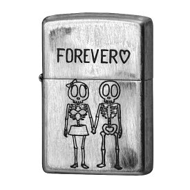 【即納】 正規品 ZIPPO ジッポー オイルライター ユーズドフィニッシュ 2UDS-FOREVER レギュラー シルバー