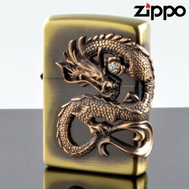【即納】 正規品 ZIPPO ジッポー 龍サイドメタル ドラゴン DS-BS 真鍮古美 #200レギュラー オイルライター