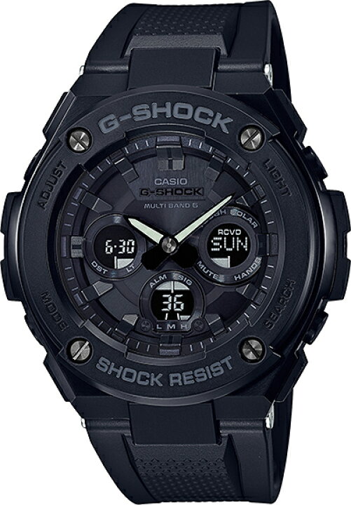 未使用同様 極美品 G-SHOCK GST-W300G 電波ソーラー ブラック（楽天 