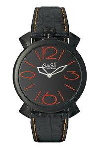 【~27日1時まで 200円引きクーポン付】ガガミラノ 時計 GAGA MILANO 腕時計 GAGAMILANO時計 ガガ ミラノ 時計 マニュアーレ シン 46mm ブラック PVD MANUALE THIN 46MM BLACK PVD メンズ レディース ブラック 5092.