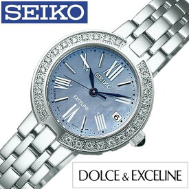 セイコー ドルチェ&エクセリーヌ 腕時計 SEIKO 時計 SEIKO腕時計 セイコー時計 DOLCE&EXCELINE レディース ブルー SWCW007 メタル ベルト 正規品 ソーラー 電波 防水 シェル シルバー ダイヤ クリスタル お祝い 冬 プレゼント ギフト 父の日 観光