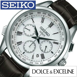セイコー ドルチェ&エクセリーヌ 腕時計 SEIKO 時計 SEIKO腕時計 セイコー時計 フライト エキスパート DOLCE&EXCELINE FLIGHT EXPERT メンズ ホワイト SADA039 正規品 革 ベルト 余裕 電波時計 ソーラー シ