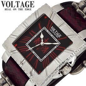 ヴォルテージ VOLTAGE 腕時計 ブレイブ 4 BRAVE 4 メンズ VO-008S4-02BR 男性 ブラックxレッド ブラック バイカー ロック 革ジャン コンチョ シルバー ハード 人気 おすすめ おしゃれ ブランド 母の日 プレゼント ギフト 観光 遠足 旅行