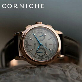 【スーパーSALE限定クーポン配布中】コーニッシュ 腕時計 CW-HC-GWB ヘリテージ クロノグラフ CORNICHE Heritage Chronograph メンズ ホワイト ブラウン ハイブリッドムーブメント メカクォーツ セイコー 製 seiko VK64 人気 おすすめ おしゃれ ブランド プレゼント