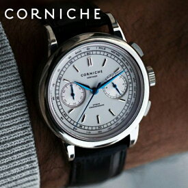 【正規店】 コーニッシュ 腕時計 CW-HC-SWB ヘリテージ クロノグラフ CORNICHE Heritage Chronograph メンズ ホワイト ブラック ハイブリッドムーブメント メカクォーツ セイコー 製 seiko VK64 人気 おすすめ おしゃれ ブランド プレゼント