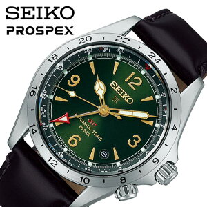 【~27日1時まで 200円引きクーポン付】セイコー 腕時計 プロスペックス SEIKO PROSPEX メンズ グリーン ブラック 時計 機械式 自動巻き アルピニスト メカニカル GMT SBEJ005 人気 デザイン センス 贈