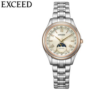シチズン 腕時計 エクシード CITIZEN 時計 EXCEED レディース ベージュ シルバー ソーラー ダイレクトフライト ムーンフェイズ ペアモデル EE1016-66A EE1016-66A 華奢 小ぶり 小さめ 彼女 ビジネス オ