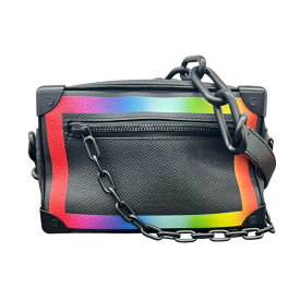 【最終価格】LOUIS VUITTON 極美品 ルイヴィトン 19AW ミニソフトトランク M30351 タイガ ショルダーバッグ FL2189 レザー ブラック マルチカラー メッセンジャーバッグ ヴァージルアブロー メンズ クロスボディ ヴィトン Aランク 鑑定済 中古 ヴィトンバッグ