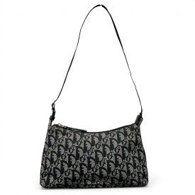 Christian Dior クリスチャンディオール トロッター ワンショルダーバッグ 2003年 キャンバス レザー ブラック アイボリー セミショルダー ポーチ ハンドバッグ アイコン ディオール Bランク 鑑定済 中古 ディオールバッグ