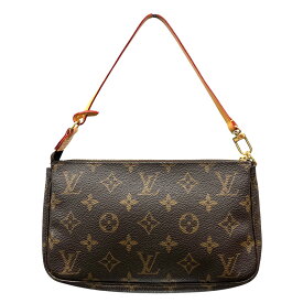 LOUIS VUITTON 美品 ルイヴィトン ポシェット アクセソワール モノグラム ショルダーバッグ M51980 PVC ヌメ革 レザー VI0071 ブラウン ハンドバッグ ミニバッグ ヴィンテージ LV ヴィトン ABランク 中古 鑑定済 ヴィトンバッグ