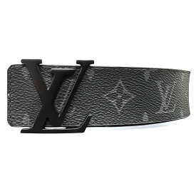 LOUIS VUITTON 極美品 ルイヴィトン サンチュール LV イニシャル 40MM モノグラムエクリプス ベルト M0449 PVC レザー LN2252 2022年 ブラック グレー #90/36 メンズ ヴィトン Aランク 中古 鑑定済 ヴィトンベルト