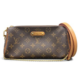 LOUIS VUITTON 美品 ルイヴィトン エヴァ モノグラム 2way ショルダーバッグ チェーンハンドバッグ M95567 PVC レザー DU0151 ブラウン ワンショルダー セミショルダー クロスボディ LV ヴィトン ABランク 中古 鑑定済 ヴィトンバッグ
