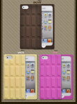 iPhone5専用チョコレート風シリコンケース(ブラウン・ホワイト・ピンク)アイフォン5カバースマホケース