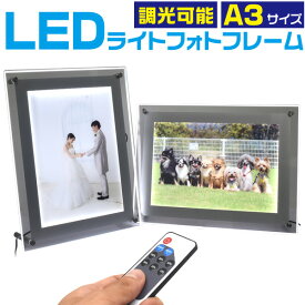 【送料無料】A3サイズ 調光可能 LEDライティングボード LEDバックライトパネル アクリルフレーム 店内看板 案内ボード メニューボード 電飾 内装 展示会 光る ウエルカムボード フォトフレーム 枠 写真パネル LEDパネル 冠婚葬祭 ショールーム 壁掛け ポスター リモコン付き