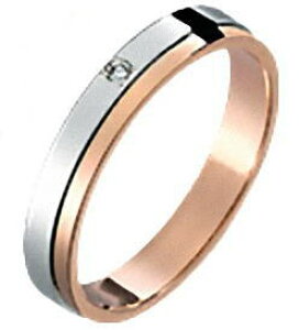 指輪 ダイヤモンドリング プラチナ&18金ピンクゴールド マリッジリング M370D パイロット社製 True Love トゥルーラブ Pt900&K18PG ペアリング 結婚指輪 コンビ シンプル 人気 おしゃれ 可愛い 普段