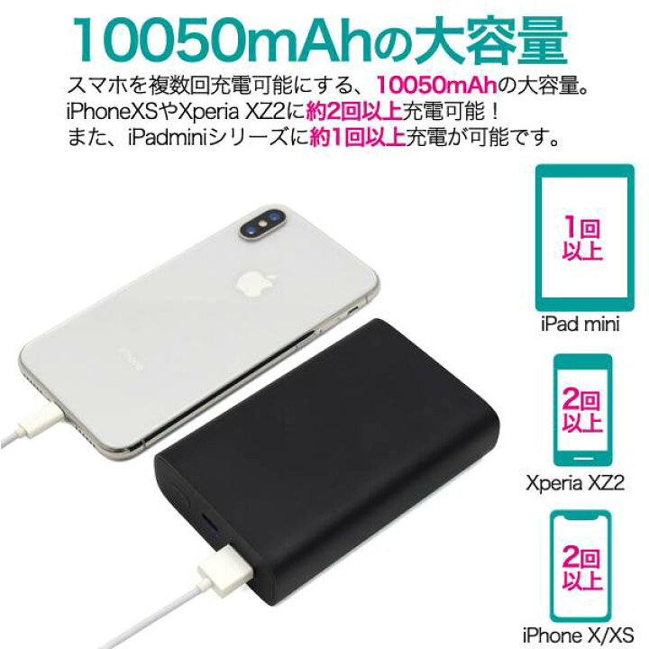 楽天市場 送料無料 大容量mah モバイルバッテリー 3a 軽量 スマホ充電器 タイプc タブレット 防災グッズ Au エーユー Docomo ドコモ Softbank ソフトバンク Usbポート 高速充電 スマートフォン 持ち運び 携帯充電器 白黒 急速充電 ケータイ充電器 Mp031