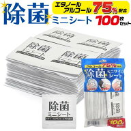 アルコール除菌シート 100枚入り アルコール75%配合 個別包装 除菌ミニシート エタノール スマホやドアノ…