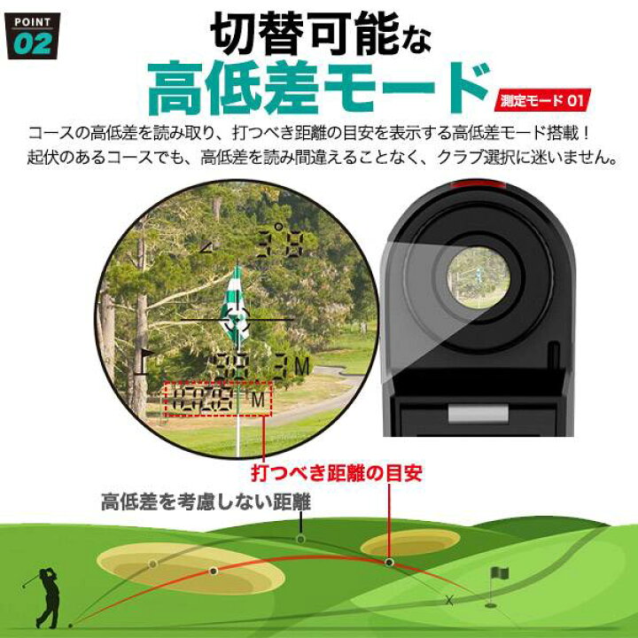 楽天市場】ゴルフ レーザー距離計 レーザー測定器 専用ケース付き 
