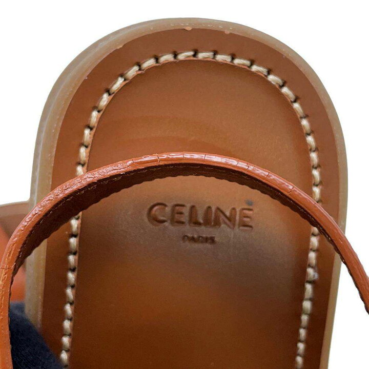 CELINE】ヌメ革チェーンサンダル