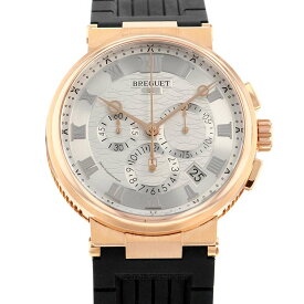 ブレゲ マリーン クロノグラフ 5527/BR/12/5WV シルバー文字盤 【安心保証】 【中古】 ブレゲ マリーン Breguet ブレゲ 中古