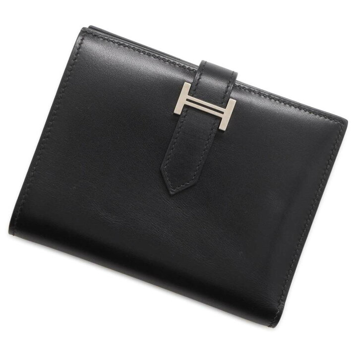 楽天市場】エルメス 二つ折り財布 ベアンコンパクト ブラック/シルバー  