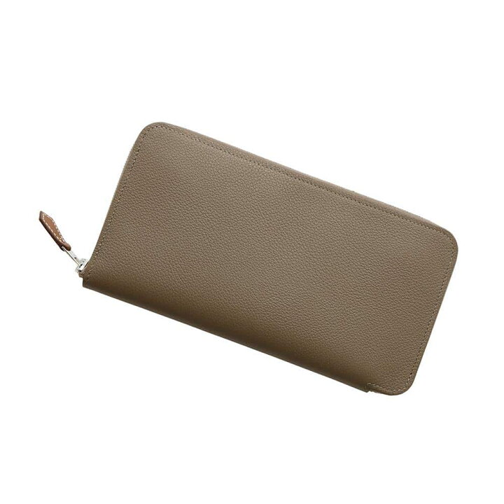 エルメス 長財布 アザップロング シルクイン エトゥープ/シルバー金具  