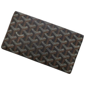 ゴヤール 長財布 リシュリュー ヘンリーボーン PVC レザー GOYARD 財布 二つ折り 黒 【安心保証】 【中古】 ゴヤール 財布 ゴヤール メンズ GOYARD WALLET