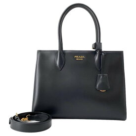 プラダ トートバッグ ビブリオテーク カーフ 1BG098 PRADA バッグ 2wayショルダーバッグ トート 黒 【安心保証】 【中古】 プラダ バッグ プラダ レディース PRADA BAG 中古