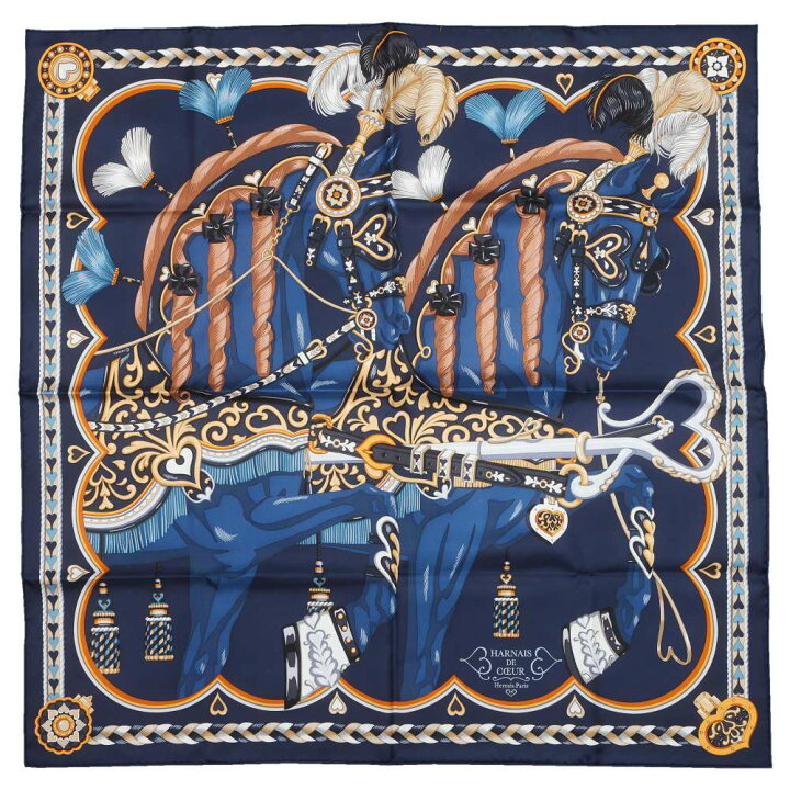 楽天市場】エルメス スカーフ カレ90 アルネ・ドゥ・クール Harnais de  