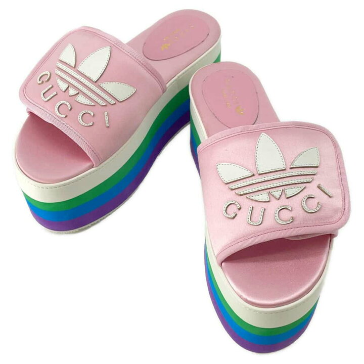 楽天市場】グッチ サンダル アディダスコラボ プラットフォーム 