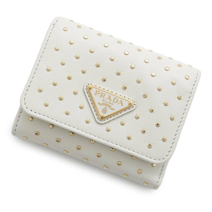楽天市場】プラダ 三つ折り財布 ミニスタッズ レザー 1MH043 PRADA  