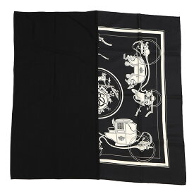 エルメス スカーフ カレH ハイブリッド 90 エクスリブリス Ex-Libris HERMES シルク ウール 黒 エルメス スカーフ エルメス カレ HERMES SCARF