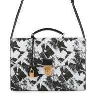 セリーヌ ビジネスバッグ トリオンフ ブリーフケース PVC/レザー CELINE 2wayショルダーバッグ 白 黒 【…