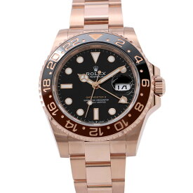 ロレックス GMTマスター2 デイト K18PG エバーローズゴールド 126715CHNR ROLEX 腕時計 黒文字盤 【安心保証】 【中古】 ロレックス GMTマスター ROLEX ロレックス 中古