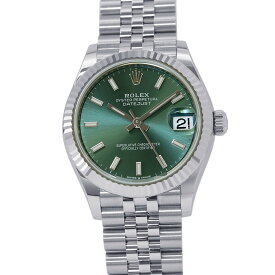 ロレックス デイトジャスト31 SS/K18WG ランダムシリアル ルーレット 278274 ROLEX 腕時計 ミントグリーン文字盤 【安心保証】 【中古】 ロレックス デイトジャスト ROLEX ロレックス 中古