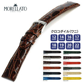 腕時計 時計ベルト 時計バンド 本革 交換　AMADEUS アマデウス ウオッチ MORELLATO モレラート カイマンワニ クロコダイル 本革 メンズ　レディース 男性 女性 12mm 14mm 16mm 17mm 18mm 19mm 20mm 22mm mo-x0518052 5と0のつく日:ポイント10倍&クーポン利用で5%OFF