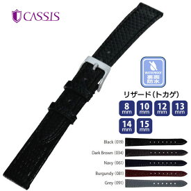 腕時計 時計ベルト 時計バンド 本革 リザード トカゲ 交換　LORLENT ロリアン 防水 裏面防水 レディース 女性 ウオッチ CASSIS カシス 8mm 10mm 12mm 13mm 14mm 15mm ca-d1090372