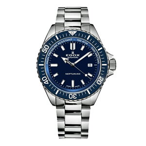 �G�h�b�N�X �l�v�`���j�A�� 80120-3BUM-BUF 44mm 44�~�� �����Y �r���v �u���[ �� �F �I�[�g�}�e�B�b�N EDOX NEPTUNIAN ��������