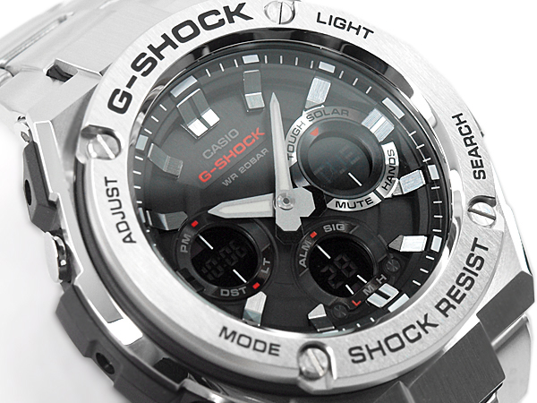 カシオ Gショック Gスチール CASIO G-SHOCK G-STEEL ソーラー アナデジ メンズ 腕時計 ブラック シルバー  GST-S110D-1ACR GST-S110D-1A | G専門店 G-SUPPLY（ジーサプライ）
