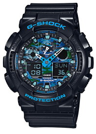 G-SHOCK Gショック CASIO カシオ アナデジ 腕時計 カモフラ柄 ブルー ブラック GA-100CB-1AJF【国内正規モデル】