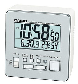 CASIO CLOCK カシオ クロック 電波 目覚まし時計 置き時計 温湿度計つき シルバー DQD-805J-8JF 国内正規品